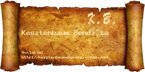 Kesztenbaum Benáta névjegykártya